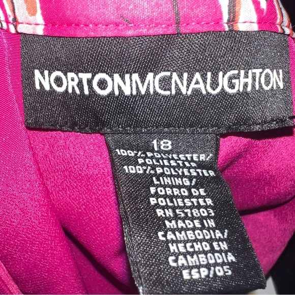 Norton McNaughton Skirt Tropical Pink Lined Midi Skirt Size 18 - Picture 9 of 9